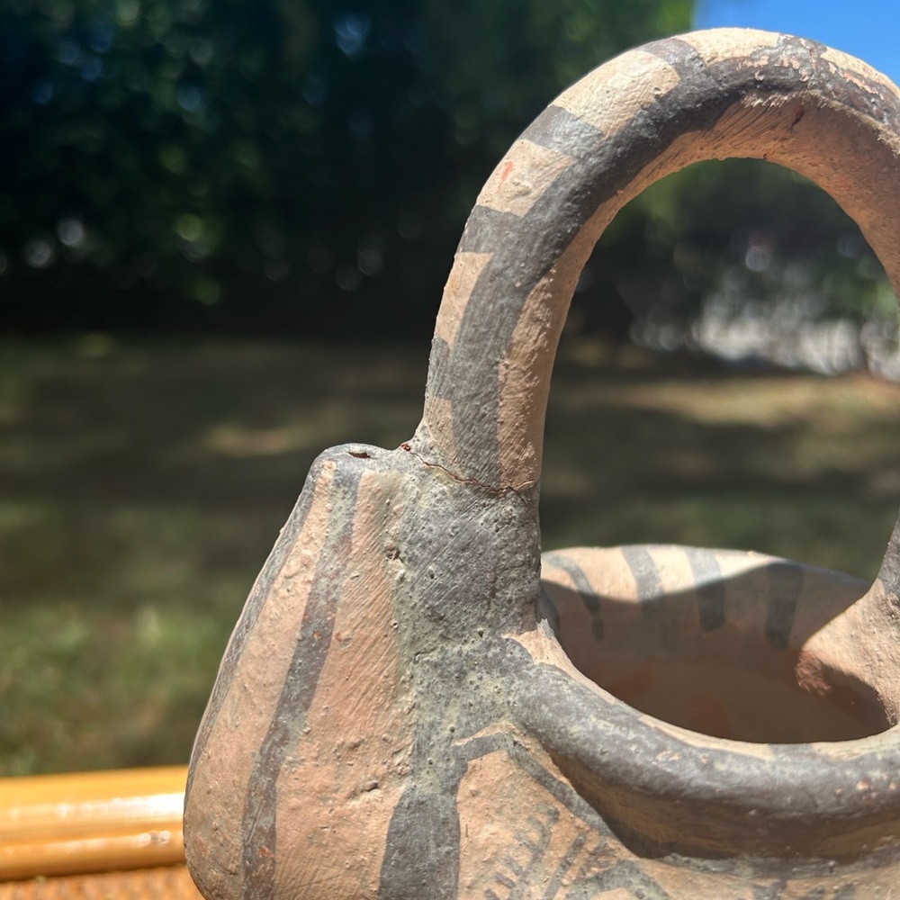 Handcrafted Clay Pot with Handle - Picture 5 of 7